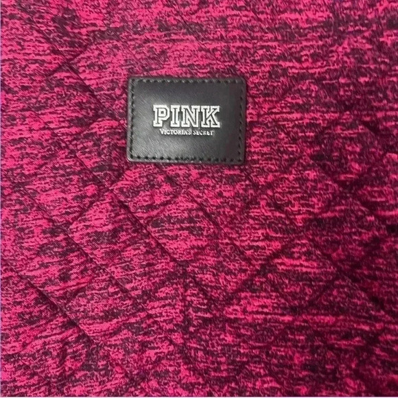 Victoria's Secret Pink Quilted Duffle Bag Tote Magenta and Black - Picture 2 of 8